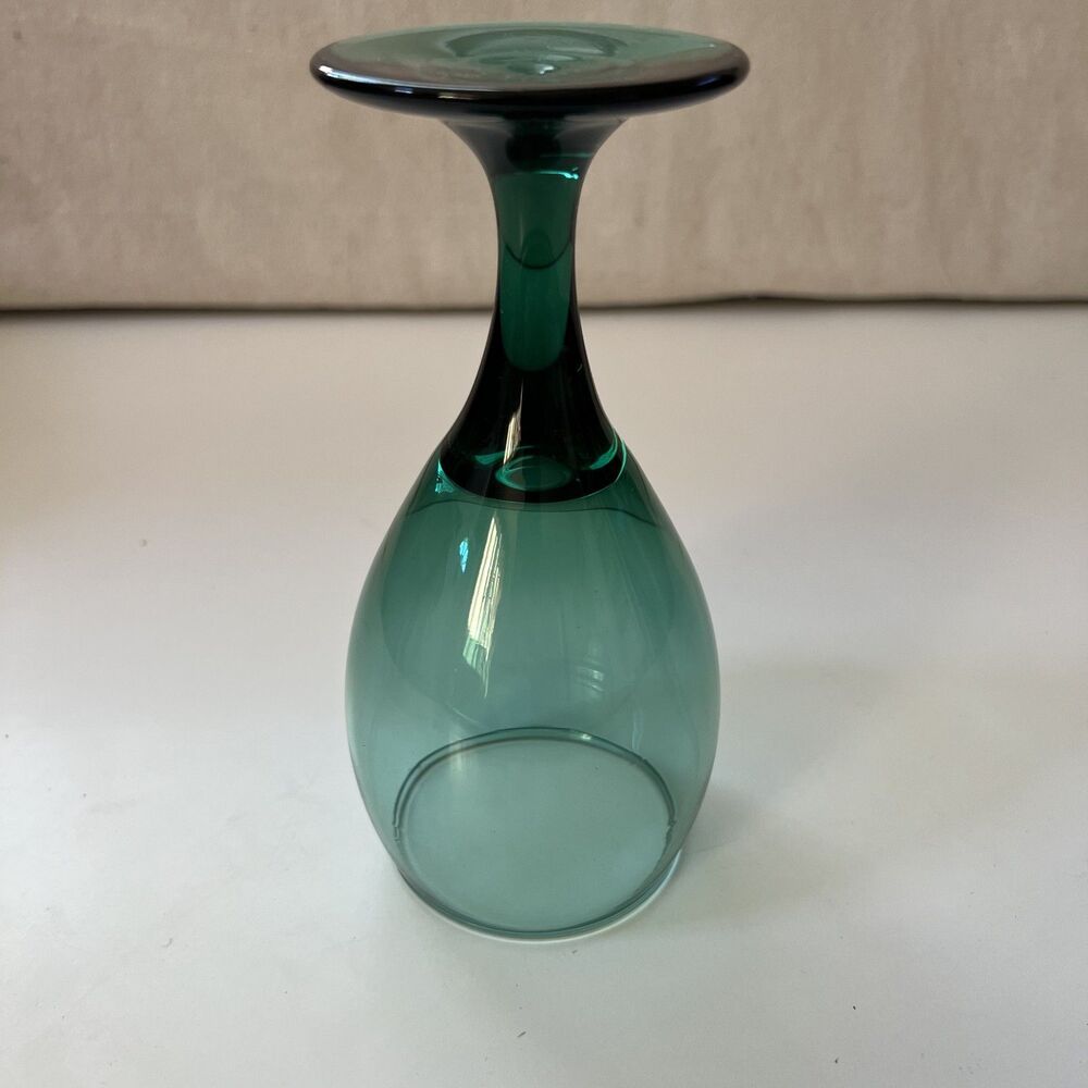 Set of 8 Vintage Libbey Teardrop Juniper Green Wine Glasses Water Goblet Bundle - Picture 12 of 12